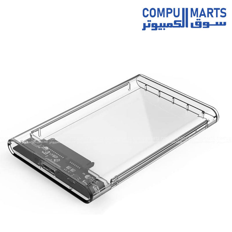 حافظة هارد خارجي شفافة 2.5 بوصة 2.5" SATA to USB 3.0 HDD Enclosure Transparent