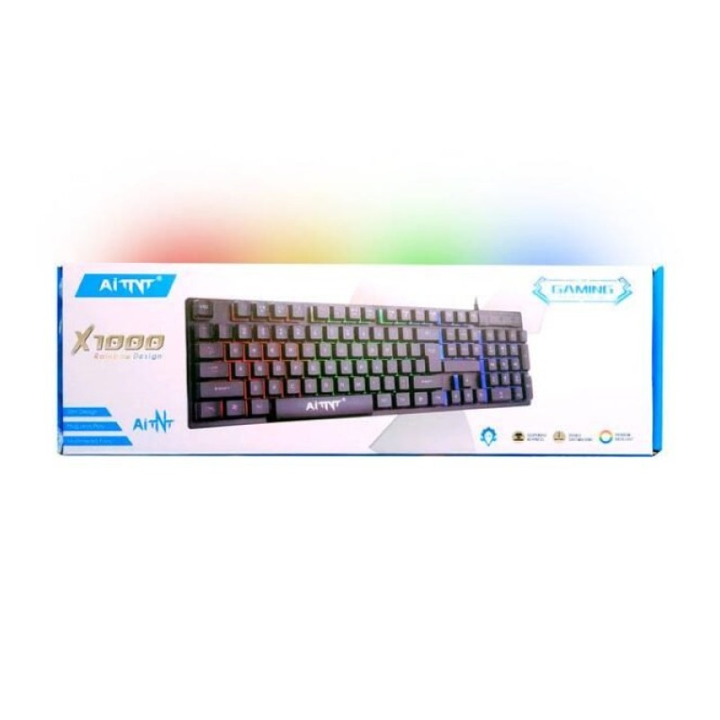 طقم كيبورد وماوس ألعاب بإضاءة RGB قوس قزح GTX350 Backlit Gaming Combo
