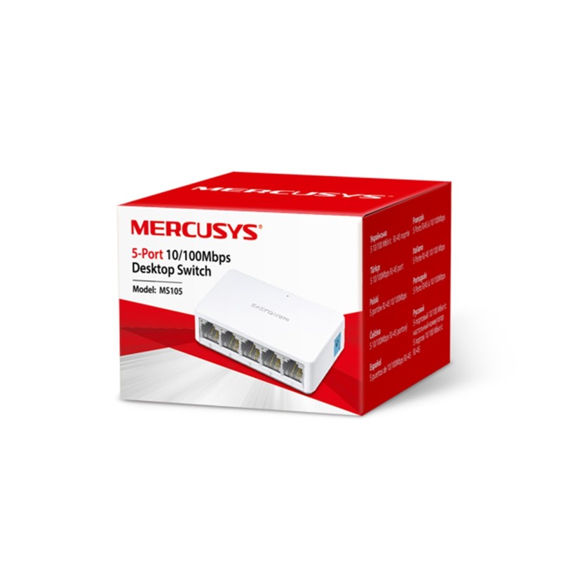 سويتش شبكة ميركوسيس 5 منافذ Mercusys MS105 5-Port 10/100Mbps Desktop Switch